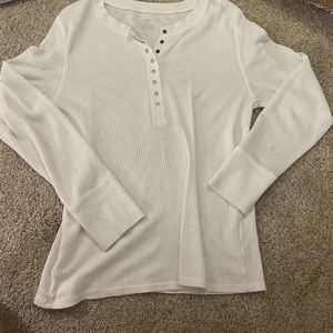 White Waffle Knit Shirt